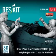   ResKit Models USAF Pilot P-47 Thunderbolt (1 pcs) and photo journalist (1 pcs) for MiniArt kit (3D Printed) 1:48 (RSF48-0108)