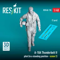   ResKit Models A-10A Thunderbolt II pilot (in a standing position - scene 2) (1 pcs) (3D Printed) 1:48 (RSF48-0118)