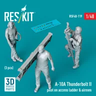   ResKit Models A-10A Thunderbolt II pilot on access ladder & airmen (3 pcs) (3D Printed) 1:48 (RSF48-0119)
