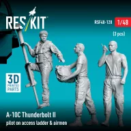   ResKit Models A-10C Thunderbolt II pilot on access ladder & airmen (3 pcs) (3D Printed) 1:48 (RSF48-0120)