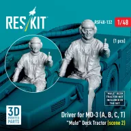   ResKit Models Driver for MD-3 (A, B, C, T) Mule Deck Tractor (scene 2) (1 pcs) (3D Printed) 1:48 (RSF48-0132)