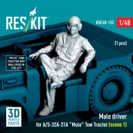   ResKit Models Male driver for A/S-32A-31A Mule Tow Tractor (scene 1) (1 pcs) (3D Printed) 1:48 (RSF48-0133)