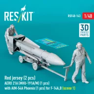   ResKit Models Red jersey (2 pcs) AERO 21A (MHU-191A/M) (1 pcs) with AIM-54A Phoenix (1 pcs) for F-14A,B (scene 1) (3D Printed) 1:48 (RSF48-0143)