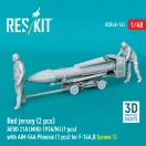 ResKit Models Red jersey (2 pcs) AERO 21A (MHU-191A/M) (1 pcs) with AIM-54A Phoenix (1 pcs) for F-14A,B (scene 1) (3D Printed) 1:48 (RSF48-0143)