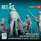 ResKit Models Red jersey (4 pcs) AERO 21A (MHU-191A/M) (1 pcs) with AIM-54A Phoenix (1 pcs) for F-14A,B (scene 2) (3D Printed) 1:48 (RSF48-0144)
