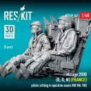 ResKit Models Mirage 2000 (B, D, N) (FRANCE) pilots sitting in ejection seats MB Mk.10Q (2 pcs) (3D Printed) 1:48 (RSF48-0147)