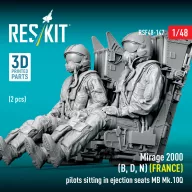   ResKit Models Mirage 2000 (B, D, N) (FRANCE) pilots sitting in ejection seats MB Mk.10Q (2 pcs) (3D Printed) 1:48 (RSF48-0147)