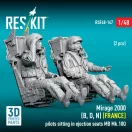 ResKit Models Mirage 2000 (B, D, N) (FRANCE) pilots sitting in ejection seats MB Mk.10Q (2 pcs) (3D Printed) 1:48 (RSF48-0147)