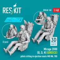   ResKit Models Mirage 2000 (B, D, N) (GREECE) pilots sitting in ejection seats MB Mk.10Q (2 pcs) (3D Printed) 1:48 (RSF48-0148)