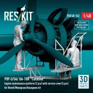   ResKit Models PBY-5/5A/ OA-10A Catalina Engine maintenance platform (2 pcs) with service crew (5 pcs) for Revell/Monogram/Hasegawa kit (3D Printed) 1:48 (RSF48-0162)