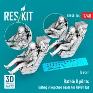   ResKit Models Rafale B pilots sitting in ejection seats for Revell kit (2 pcs) (3D Printed) 1:48 (RSF48-0164)