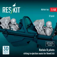   ResKit Models Rafale B pilots sitting in ejection seats for Revell kit (2 pcs) (3D Printed) 1:48 (RSF48-0164)