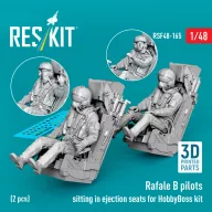   ResKit Models Rafale B pilots sitting in ejection seats for HobbyBoss kit (2 pcs) (3D Printed) 1:48 (RSF48-0165)