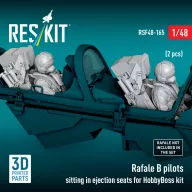   ResKit Models Rafale B pilots sitting in ejection seats for HobbyBoss kit (2 pcs) (3D Printed) 1:48 (RSF48-0165)