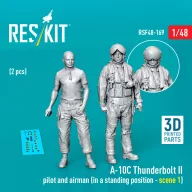   ResKit Models A-10C Thunderbolt II pilot and airman (in a standing position - scene 1) (2 pcs) (3D Printed) 1:48 (RSF48-0169)