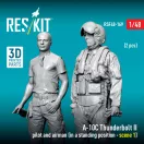 ResKit Models A-10C Thunderbolt II pilot and airman (in a standing position - scene 1) (2 pcs) (3D Printed) 1:48 (RSF48-0169)