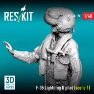   ResKit Models F-35 Lightning II pilot (scene 1) (3D Printed) 1:48 (RSF48-0174)