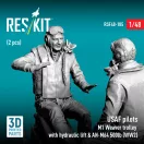 ResKit Models USAF pilots (2 pcs) & M1 Weaver trolley with hydraulic lift & AN-M64 500lb (WW2) (3D Printed) 1:48 (RSF48-0185)