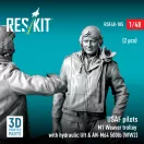ResKit Models USAF pilots (2 pcs) & M1 Weaver trolley with hydraulic lift & AN-M64 500lb (WW2) (3D Printed) 1:48 (RSF48-0185)