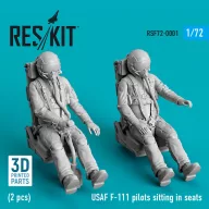   ResKit Models USAF F-111 pilots sitting in seats (2 pcs) (3D Printed) 1:72 (RSF72-0001)