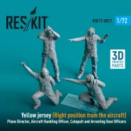   ResKit Models Yellow jersey (Modern) (Right position from the aircraft) Plane Director, Aircraft Handling Officer, Catapult and Arresting Gear Officers (4 pcs) (3D Printed) 1:72 (RSF72-0017)