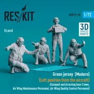   ResKit Models Green jersey (Modern) (Left position from the aircraft) (Catapult and Arresting Gear Crews, Air Wing Maintenance Personnel, Air Wing Quality Control Personnel) (4 pcs) (3D Printed) 1:72 (RSF72-0019)