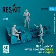   ResKit Models MJ-1 Jammer Driver & airman team (Modern) (MJ-1C) (scene 2) (3 pcs) (3D Printed) 1:72 (RSF72-0030)