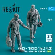   ResKit Models OV-10D+ Bronco male pilots (in a standing position - type 1) (2 pcs) (3D Printed) 1:72 (RSF72-0031)