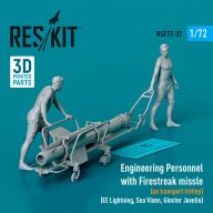   ResKit Models Engineering Personnel with Firestreak missile (on transport trolley) (EE Lightning, Sea Vixen, Gloster Javelin) (1 pcs) (3D Printed) 1:72 (RSF72-0037)