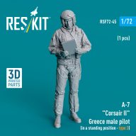   ResKit Models A-7 Corsair II Greece male pilot (in a standing position - type 3) (1 pcs) (3D Printed) 1:72 (RSF72-0045)