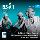 ResKit Models Red jersey (3 pcs) (Modern) with transport trolley AERO 21A (MHU-191A/M) (1 pcs) (for Mk.82 family bombs) (3D Printed) 1:72 (RSF72-0046)