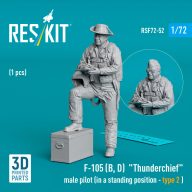   ResKit Models F-105 (D,F,G) Thunderchief male pilot (in a standing position - type 2) (1 pcs) (3D Printed) 1:72 (RSF72-0052)