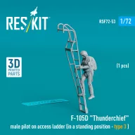   ResKit Models F-105 (D,F,G) Thunderchief male pilot on access ladder (type 3) (1 pcs) (3D Printed) 1:72 (RSF72-0053)
