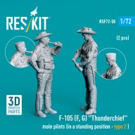   ResKit Models F-105 (F, G) Thunderchief male pilots (in a standing position - type 2 ) (2 pcs) (3D Printed) 1:72 (RSF72-0058)