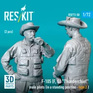   ResKit Models F-105 (F, G) Thunderchief male pilots (in a standing position - type 2 ) (2 pcs) (3D Printed) 1:72 (RSF72-0058)