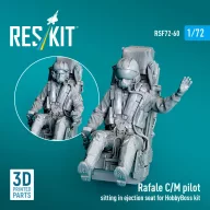   ResKit Models Rafale C/M pilot sitting in ejection seat for HobbyBoss kit (1 pcs) (3D Printed) 1:72 (RSF72-0060)