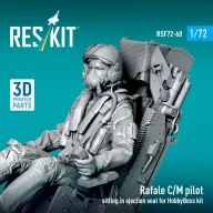   ResKit Models Rafale C/M pilot sitting in ejection seat for HobbyBoss kit (1 pcs) (3D Printed) 1:72 (RSF72-0060)
