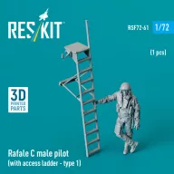   ResKit Models Rafale C male pilot with access ladder (type 1) (1 pcs) (3D Printed) 1:72 (RSF72-0061)