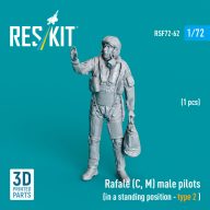   ResKit Models Rafale (C, M) male pilot (in a standing position - type 2) (1 pcs) (3D Printed) 1:72 (RSF72-0062)