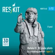   ResKit Models Rafale (C, M) male pilot (in a standing position - type 2) (1 pcs) (3D Printed) 1:72 (RSF72-0062)