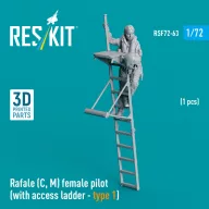   ResKit Models Rafale (C, M) female pilot (with access ladder - type 1) (1 pcs) (3D Printed) 1:72 (RSF72-0063)
