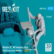   ResKit Models Rafale (C, M) female pilot (with access ladder - type 1) (1 pcs) (3D Printed) 1:72 (RSF72-0063)