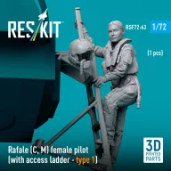   ResKit Models Rafale (C, M) female pilot (with access ladder - type 1) (1 pcs) (3D Printed) 1:72 (RSF72-0063)