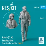   ResKit Models Rafale (C, M) female pilot (in a standing position - type 2) (1 pcs) (3D Printed) 1:72 (RSF72-0064)