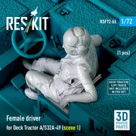   ResKit Models Female driver for Deck Tractor A/S32A-49 (scene 1) (1 pcs) (3D Printed) 1:72 (RSF72-0065)