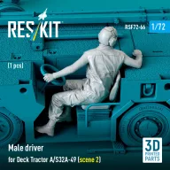   ResKit Models Male driver for Deck Tractor A/S32A-49 (scene 2) (1 pcs) (3D Printed) 1:72 (RSF72-0066)
