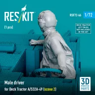   ResKit Models Male driver for Deck Tractor A/S32A-49 (scene 2) (1 pcs) (3D Printed) 1:72 (RSF72-0066)
