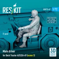   ResKit Models Male driver for Deck Tractor A/S32A-49 (scene 3) (1 pcs) (3D Printed) 1:72 (RSF72-0067)