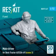   ResKit Models Male driver for Deck Tractor A/S32A-49 (scene 3) (1 pcs) (3D Printed) 1:72 (RSF72-0067)