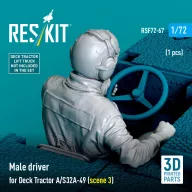   ResKit Models Male driver for Deck Tractor A/S32A-49 (scene 3) (1 pcs) (3D Printed) 1:72 (RSF72-0067)